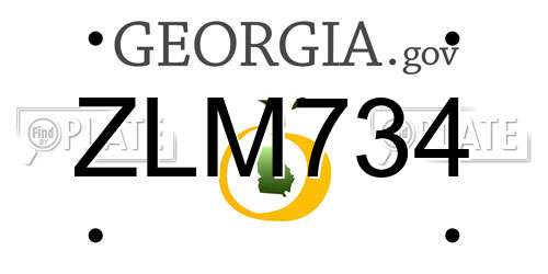ZLM734 Georgia License Plate