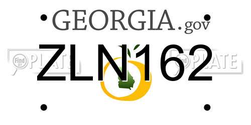 ZLN162 Georgia License Plate