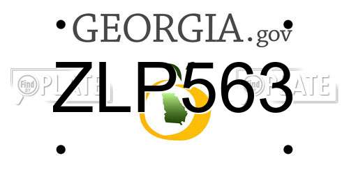 ZLP563 Georgia License Plate