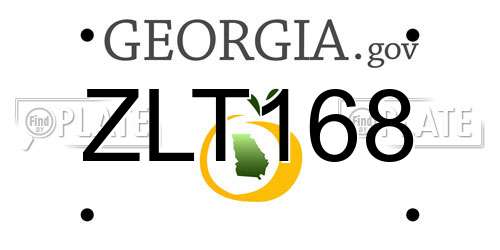 ZLT168 Georgia License Plate