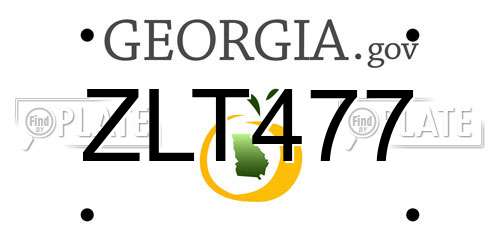 ZLT477 Georgia License Plate