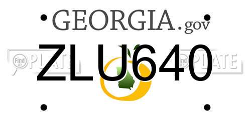 ZLU640 Georgia License Plate