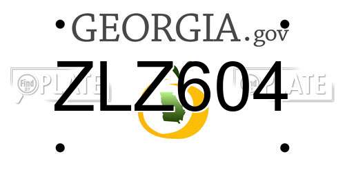ZLZ604 Georgia License Plate