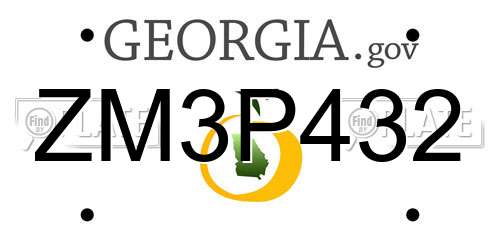 ZM3P432 Georgia License Plate