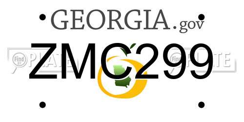 ZMC299 Georgia License Plate
