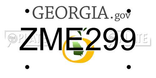 ZME299 Georgia License Plate