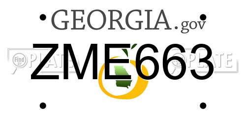 ZME663 Georgia License Plate