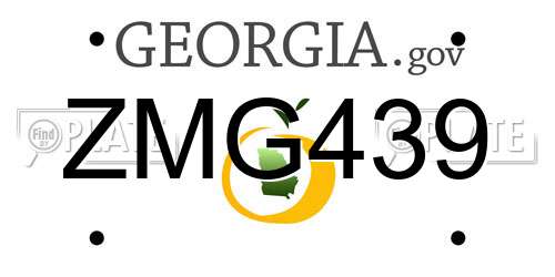 ZMG439 Georgia License Plate