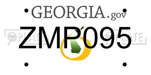 ZMP095 Georgia License Plate