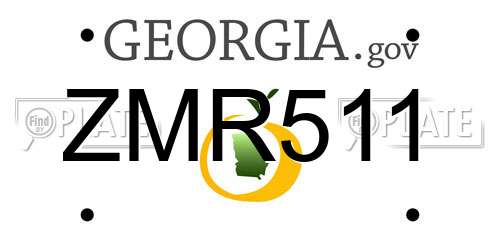ZMR511 Georgia License Plate