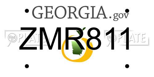 ZMR811 Georgia License Plate