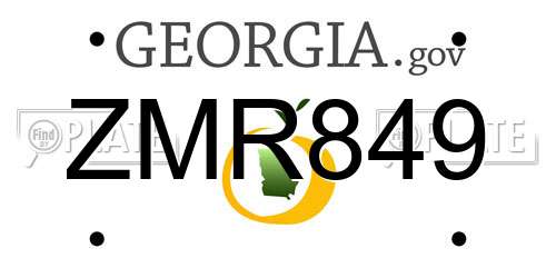 ZMR849 Georgia License Plate