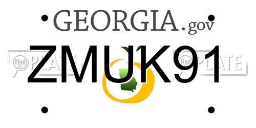ZMUK91 Georgia License Plate
