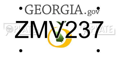 ZMV237 Georgia License Plate