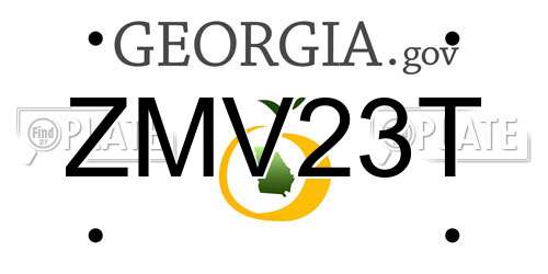 ZMV23T Georgia License Plate