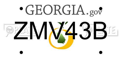 ZMV43B Georgia License Plate