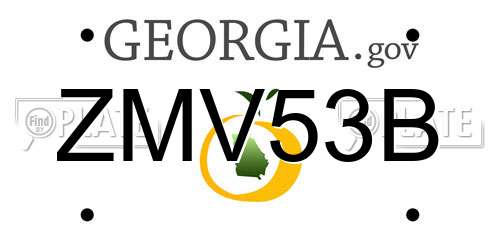 ZMV53B Georgia License Plate