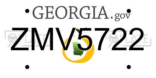 ZMV5722 Georgia License Plate