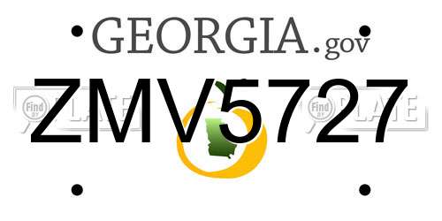 ZMV5727 Georgia License Plate