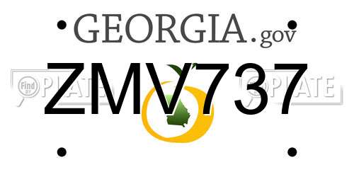 ZMV737 Georgia License Plate