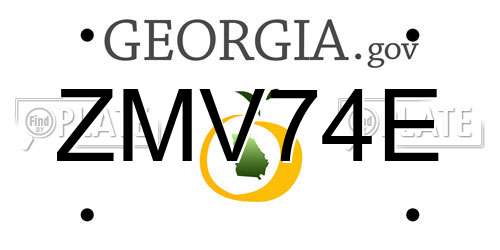 ZMV74E Georgia License Plate