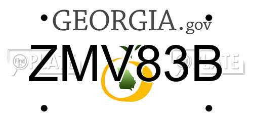 ZMV83B Georgia License Plate