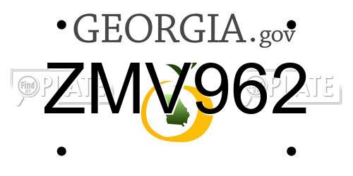 ZMV962 Georgia License Plate