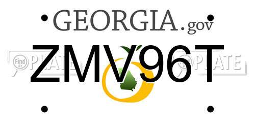 ZMV96T Georgia License Plate