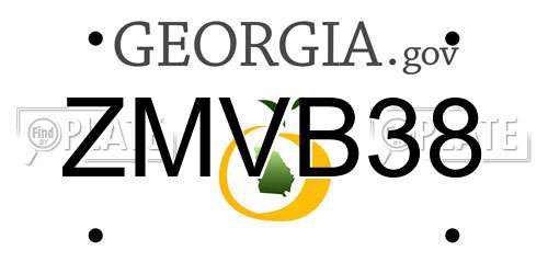 ZMVB38 Georgia License Plate