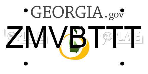 ZMVBTTT Georgia License Plate