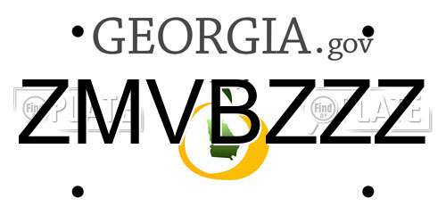 ZMVBZZZ Georgia License Plate