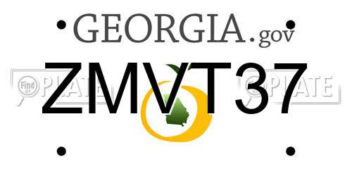 ZMVT37 Georgia License Plate