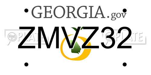 ZMVZ32 Georgia License Plate