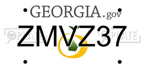 ZMVZ37 Georgia License Plate