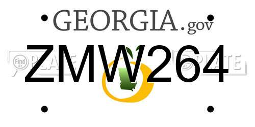 ZMW264 Georgia License Plate