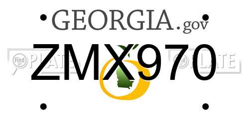 ZMX970 Georgia License Plate