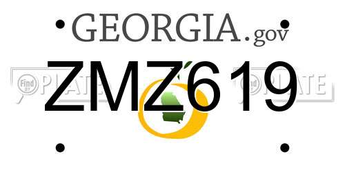 ZMZ619 Georgia License Plate