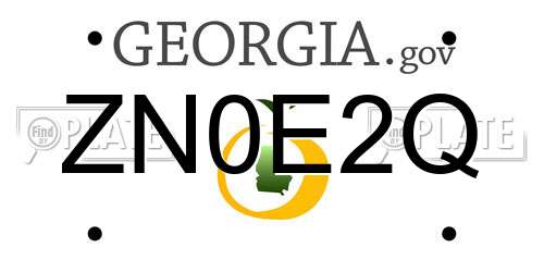 ZN0E2Q Georgia License Plate