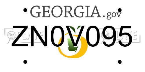 ZN0V095 Georgia License Plate