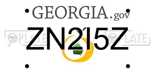 ZN2I5Z Georgia License Plate