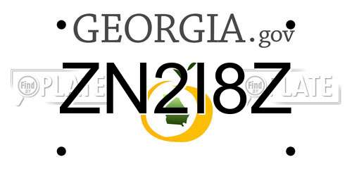 ZN2I8Z Georgia License Plate