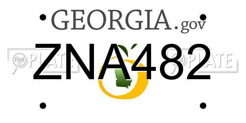 ZNA482 Georgia License Plate
