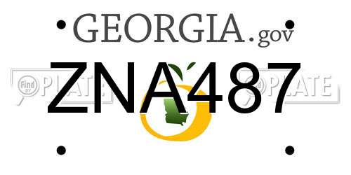 ZNA487 Georgia License Plate