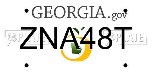 ZNA48T Georgia License Plate