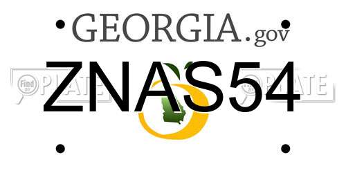 ZNAS54 Georgia License Plate