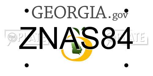 ZNAS84 Georgia License Plate
