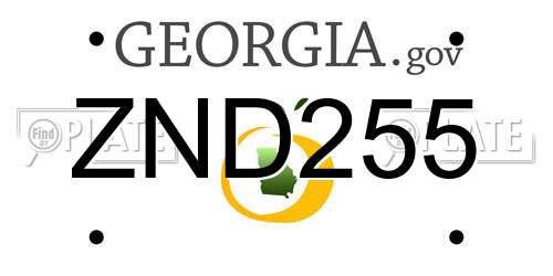 ZND255 Georgia License Plate