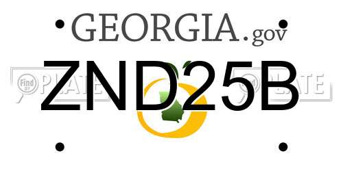 ZND25B Georgia License Plate