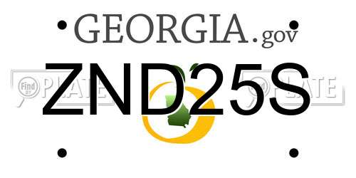 ZND25S Georgia License Plate