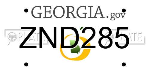 ZND285 Georgia License Plate